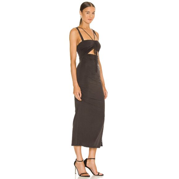 JONATHAN SIMKHAI Lucy Slinky Jersey Cutout Ruched Dress Evening Party - Size XL - Picture 1 of 15